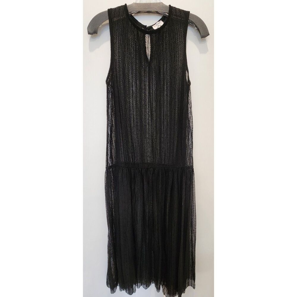 New Wicked Majesty Black Sheer Tiered Sleeveless Midi Dress - Size Small